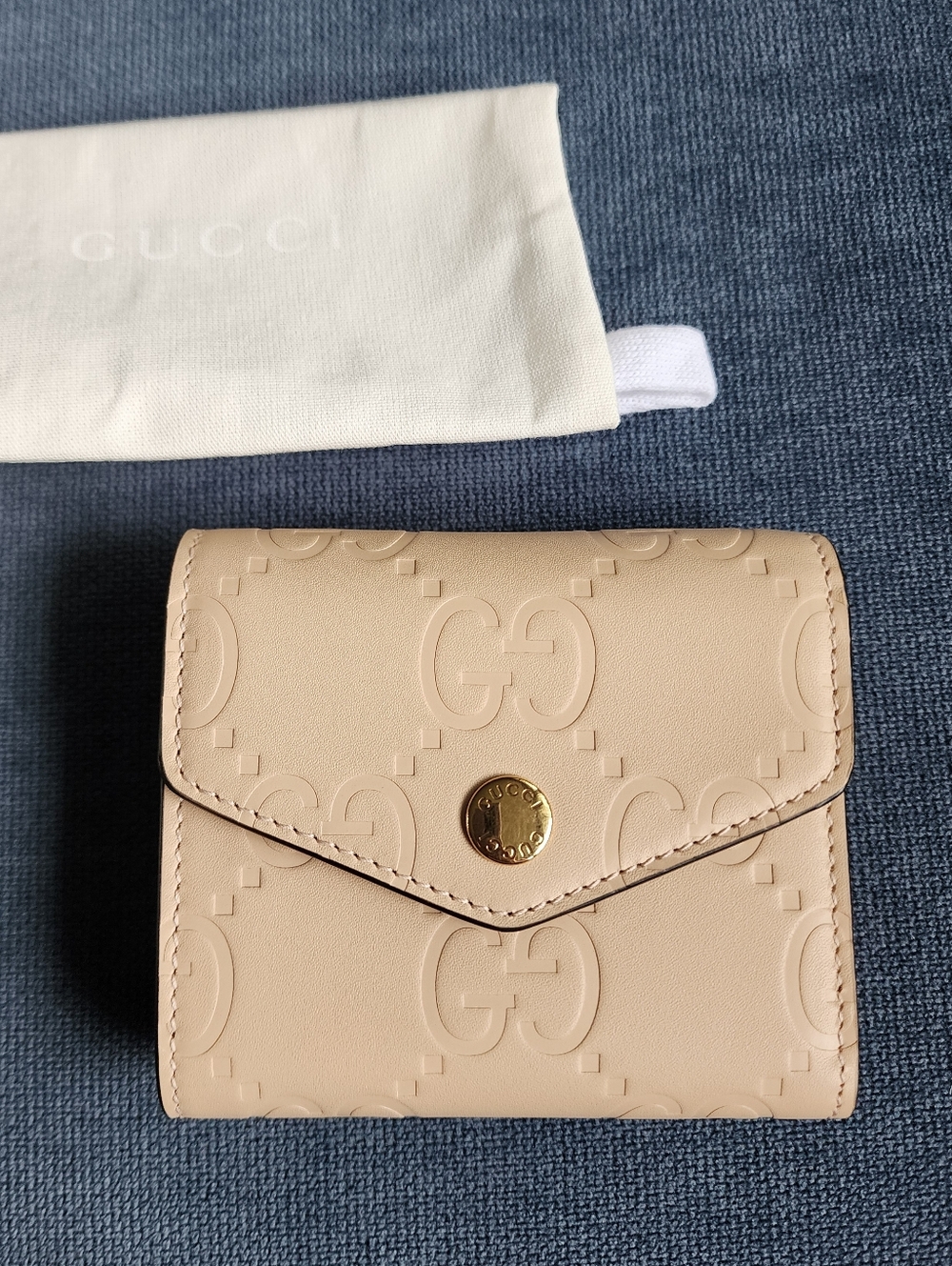 $750 Brand New Gucci GG Wallet Women's Leather Wallet Rose Beige